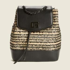 Guess Kimi Logo Convertible Backpack Shoulder Bag Purse Black